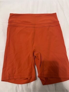 High-Rise Bike Shorts in Rust Orange